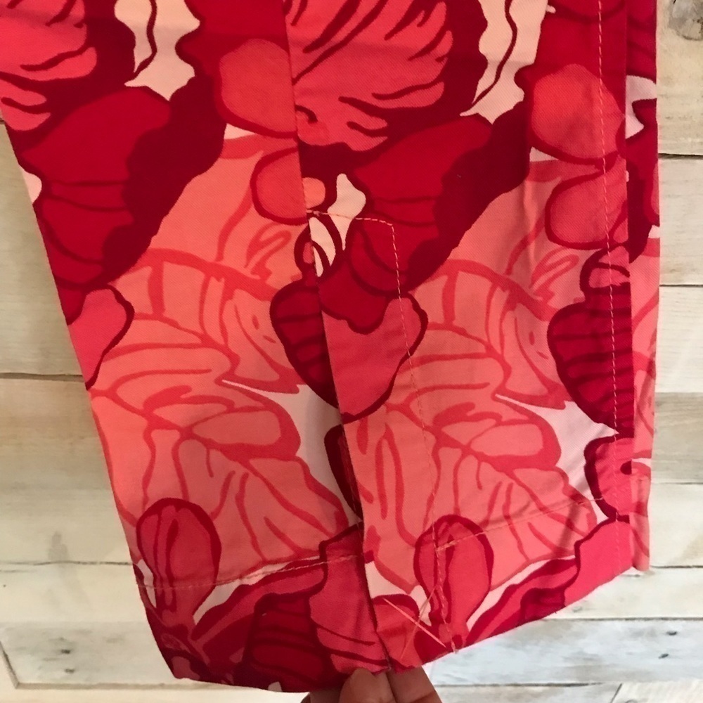 Tommy Hilfiger Pink Floral Crop Capri Pants 8 - Picture 4 of 6